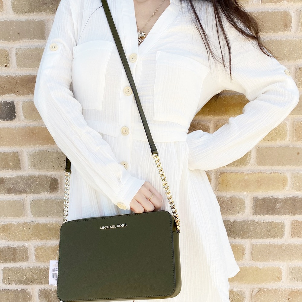 Gaby’sBags👜💕-NWT Michael Kors Crossbody Green - Picture 4 of 8